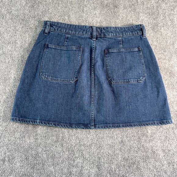 Madewell Denim Mini Skirt H2336 Size 30 (10) Cotton/Elastane Zip Front Pockets - Picture 2 of 7
